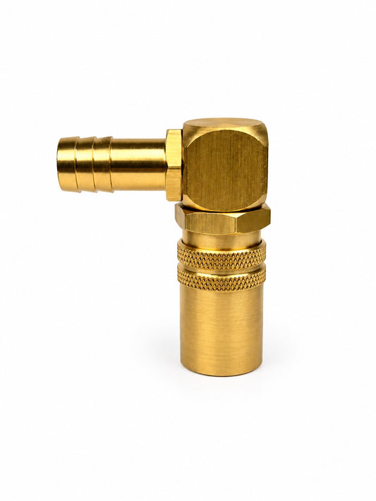 DME® compatible, 200 and 300 Series Non Valved, 90 Deg, Quick Release Coupling